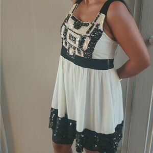 Off white side zip up dress